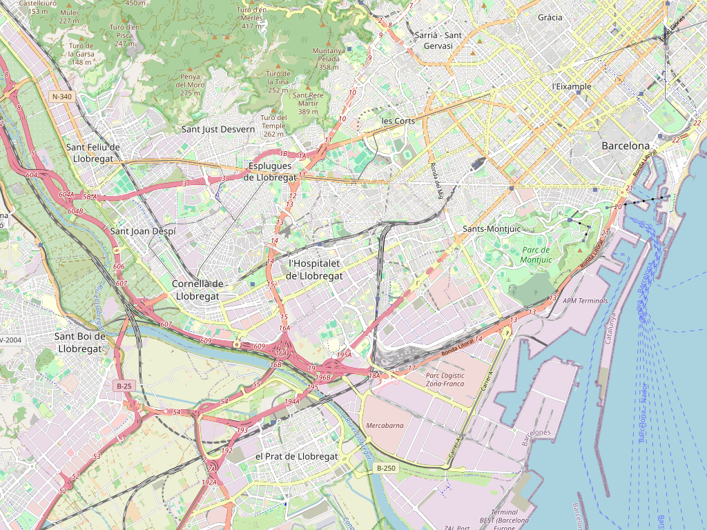Map of Gavà Mar — beachfront district on the Barcelona coast